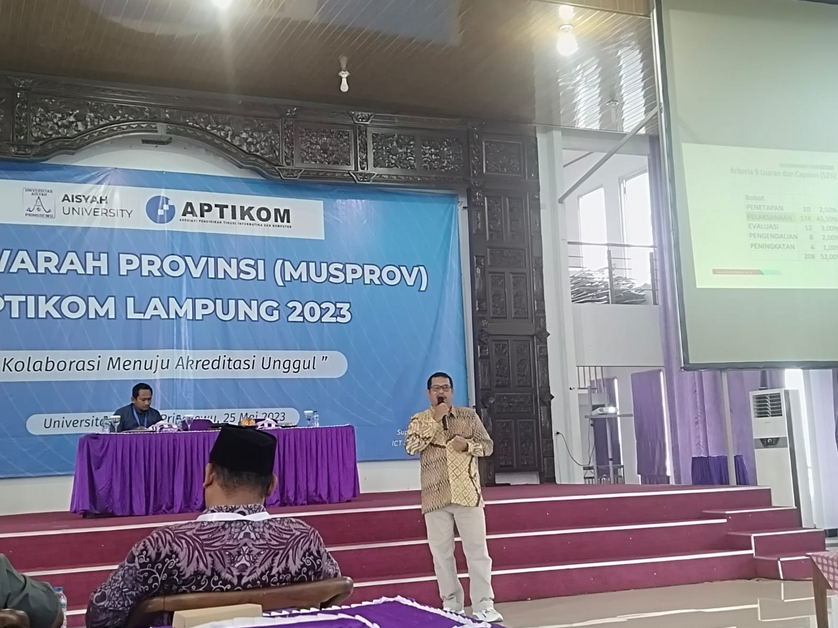 Musprov Aptikom Provinsi Lampung 2023, Dosen Prodi MTI IIB Darmajaya Sampaikan “Kolaborasi Menuju Akreditasi Unggul”